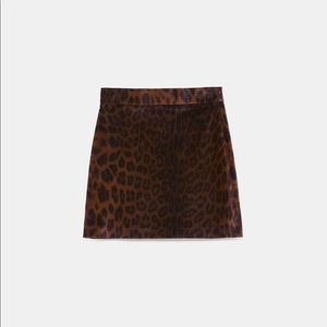 Zara Animal Print Mini Skirt